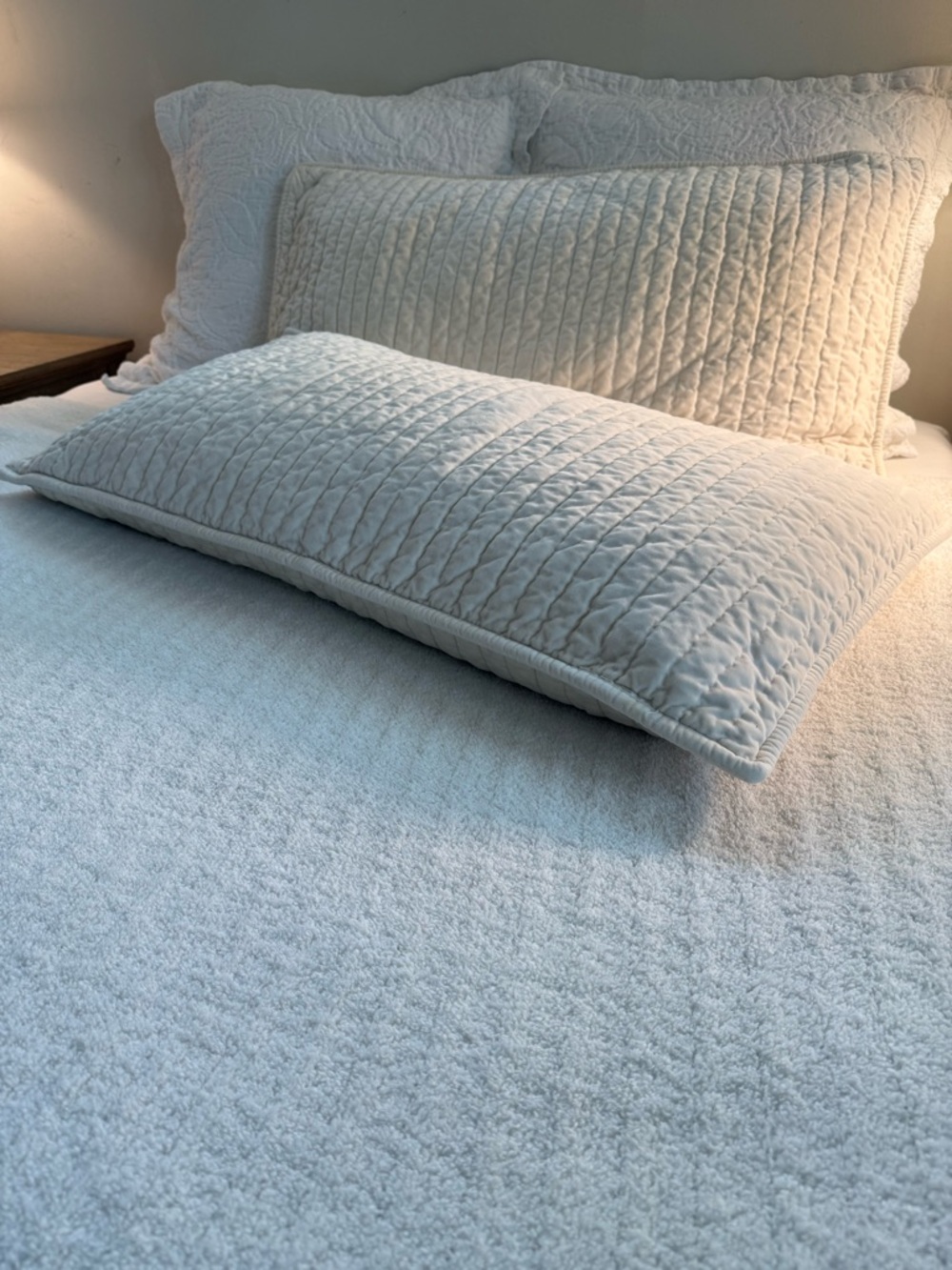Pottery Barn King Shams Silk Channel